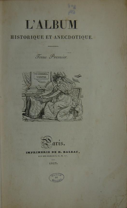 Page de titre de L'Album historique