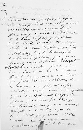 Lettre de Balzac à la duchesse d'Abrantès (recto)